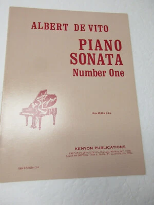 Соната для фортепиано Albert De Vito номер 1 для фортепиано соло ноты Kenyon Pub - Изображение 1 из 3