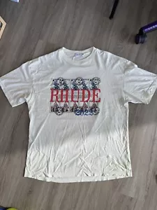 Rhude Shirt XL cream Off White Stamp Monaco Flag Used Saks Patron Designer - Picture 1 of 8