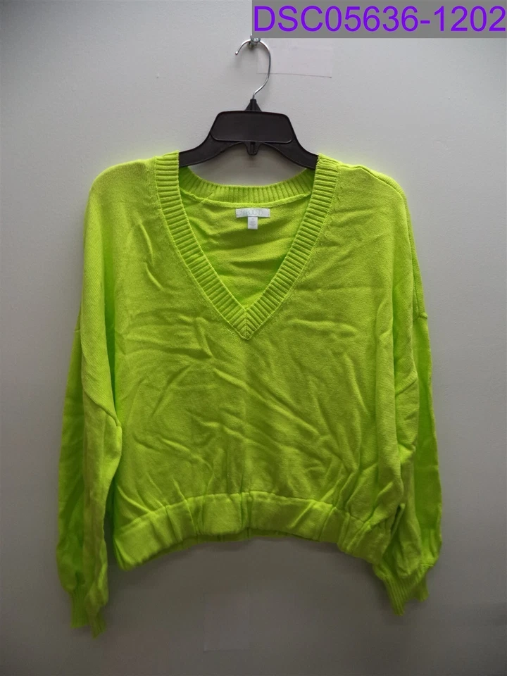Women's Size Medium Abound V-Neck Knit Sweater Green Sorbet RK430216MI