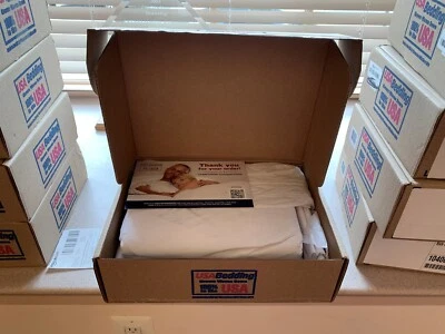 Conjunto de lençóis brancos feitos nos EUA - Imagem 1 de 4