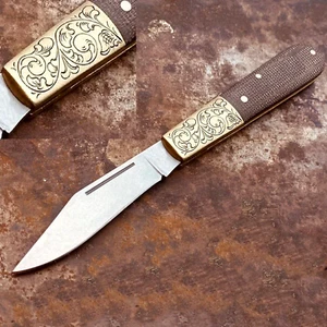 Coltello Pieghevole Tascabile Personalizzato da Collezione, Imbottitura Ottone Incisa a Mano - Foto 1 di 6