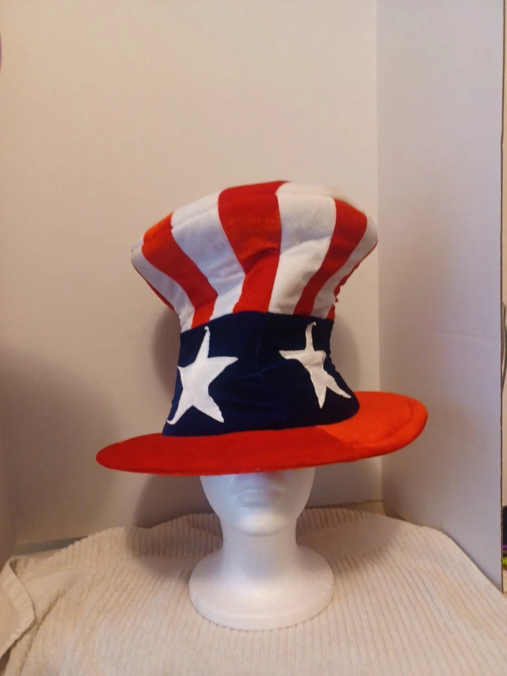 Sombrero de copa rojo blanco y azul 4to Foto 1 de 4
