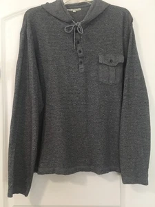 HERREN CALVIN KLEIN GRAU MELIERT mit TASCHE KORDELZUG HOODIE HENLEY OBERTEIL - L - Bild 1 von 5