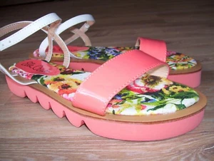 Damen Sandalen Plateau von Ella Gruz Gr.38  IS 24 cm neon rosa/orange neu - Bild 1 von 6