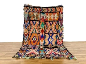 Stunning Rug Handmade Shaggy Runner Boucherouite Moroccan Carpet 230x113 cm - Picture 1 of 10