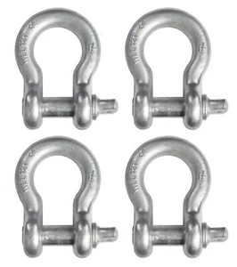 4x Bow Shackles 1 1/4" w Screw Clevis Pin Rigging Lift Crane 12Ton 26400lb WLL - Picture 1 of 12