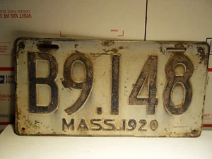 1920 ORIGINAL VINTAGE MASSACHUSETTS MASS LICENSE PLATE TRUCK PASSENGER #B9-148 - Picture 1 of 6