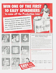 1945 WASHING MACHINE appliance vintage PRINT AD woman cleaning clothes ephemera - Picture 1 of 1