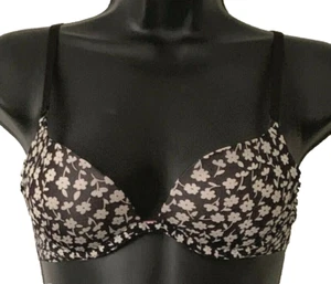 Sexy Little Things Black Floral Underwire Padded Push Up Bra, Women's Size 32B - Picture 1 of 5