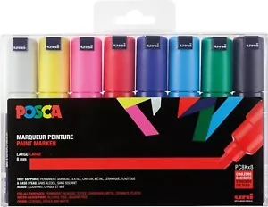 uni-ball uni Posca PC8K8C Paint Marker Pen Set, Large Tip, 8 Pieces - Assorted - Picture 1 of 5