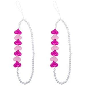 2 Count Mobile Phone Chain Pendant Beaded Charm Strap Cell Lanyard - Zdjęcie 1 z 12