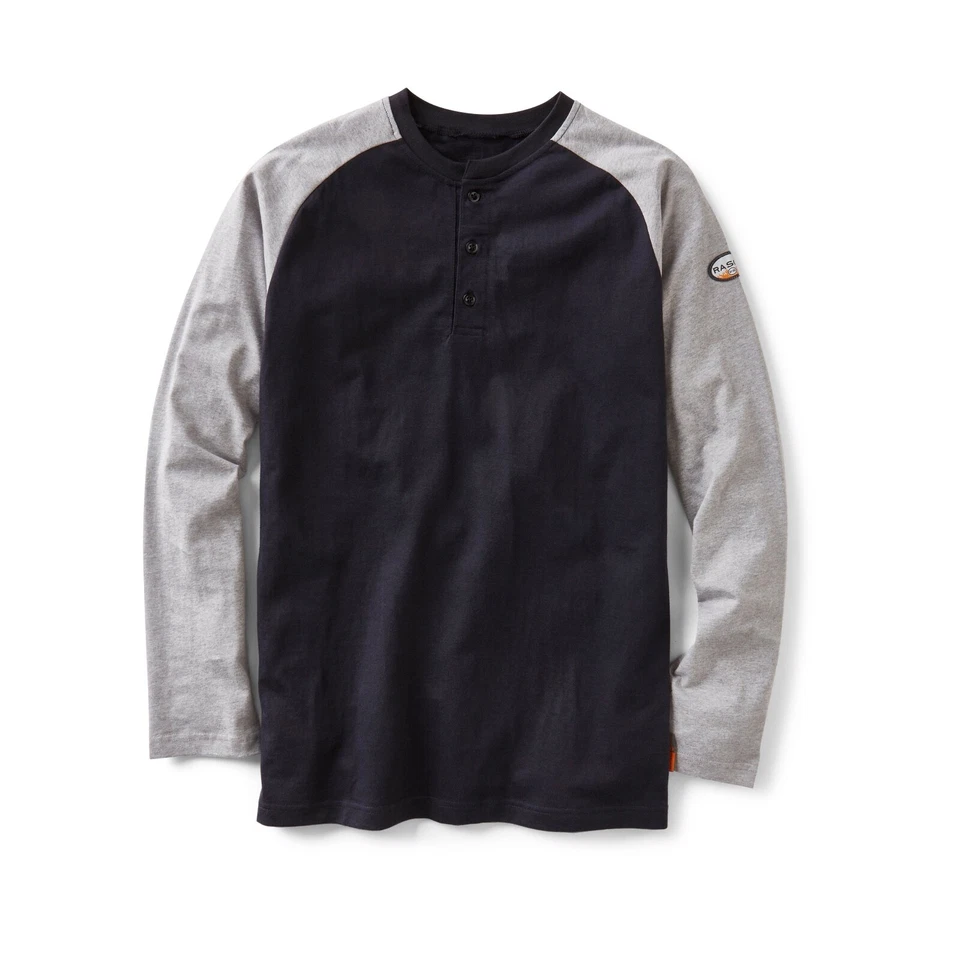 NEW-Rasco FR Flame Resistant Long Sleeve Henley T-Shirt-ALL COLORS Fast Shipping - Image 1 of 1