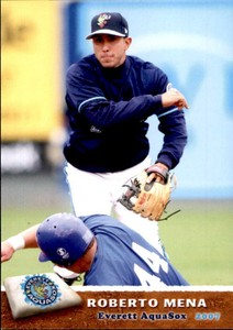 2007 Everett Aquasox Grandstand #19 Roberto Mena Rio Grande Puerto Rico PR Card