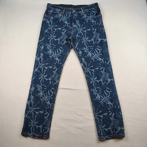 Jeans Levi 511 uomo 33x30 slim dritto Aldo blu indaco floreale denim elasticizzato - Foto 1 di 12