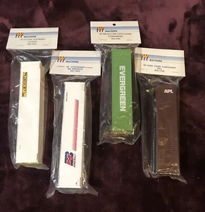 Walthers HO Scale 48" 40" Hi-cube Rib Side Containers NIB (4) - Picture 1 of 5