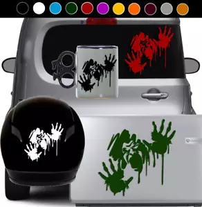 Bloody Face and Handprints Vinyl Decal Sticker Monster Halloween Car Decoration - Picture 1 of 16