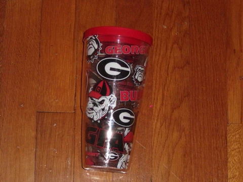 Georgia Bulldogs 24oz Tervis Tumbler with Lid-Made In USA-New Cover