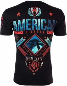 AMERICAN FIGHTER Men's T-Shirt LANDER Biker Black Athletic MMA S-4XL - Picture 1 of 10