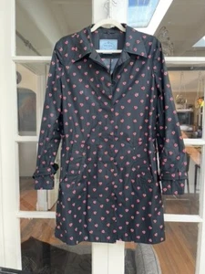 Prada Black Trench Coat with Hearts - Size 44 - Picture 1 of 12