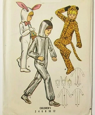 Vintage Butterick # 5104 Childrens Costume Size 12 UNCUT Bunny Space Man Leopard - Image 1 of 4