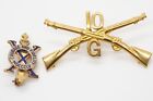 Wwii 10Th Infantry Reg. G Company Officer Insignia & Courage And Fidelity Di Pin