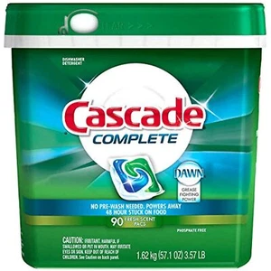 Cascade Complete Fresh Scent Dishwasher Detergent Pacs (Complete 90 Count) - Picture 1 of 1