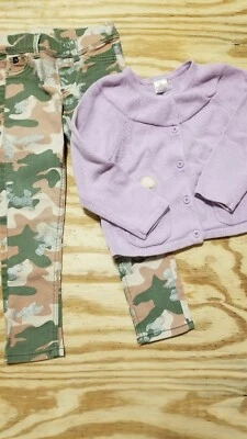 Lote 2 Jordache Jegging/Gymboree Cárdigan Niños Niñas Ropa Camuflaje Talla 4-5 Foto 1 de 4
