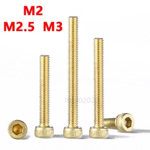 Brass Socket Head Cap Screws Allen Bolts M2 M2.5 M3 x4/5/6/8/10/12/16/20/25/30mm - Picture 1 of 5