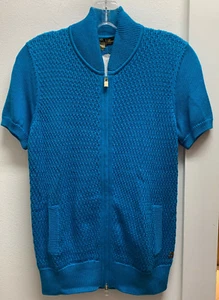 Loro Piana türkis blau SS Pullover Strick Full Zip Neu mit Etikett Gr. 44/Medium Top Cardigan - Bild 1 von 7