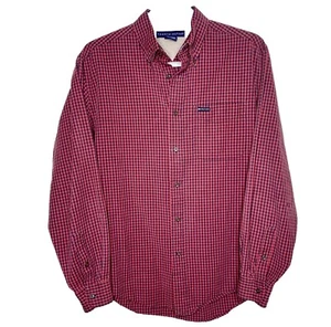 Tommy Hilfiger Mens Red & Black Button Down Long Sleeve Size Med 100% Cotton - Picture 1 of 7