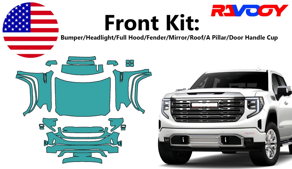 For GMC Sierra 1500 Denali AT4 SLT 2022-2025 Paint Protection Film PreCutKit PPF - Image 1 of 4
