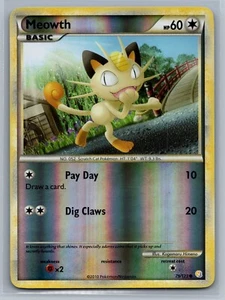 2010 Pokemon, HeartGold SoulSilver, #75/123 Meowth, Reverse Holo Common - VG-EX - Bild 1 von 2