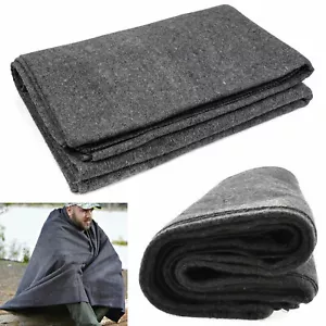 1 Wool Blanket Outdoor Cover Military Camping Survival Warm 51"x80" 2lbs Large - Picture 1 of 1