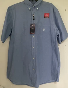 CHAPS Ultimate Temp Control pflegeleichtes kurzärmliges Herrenhemd blau Big & Tall LT - Bild 1 von 8