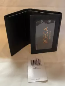 Bosca Old Leather Nappa Vitello Single I.D. Trifold Black 50-100 MSRP $96 NWT - Picture 1 of 2