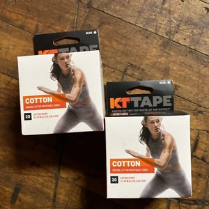 (2) KT TAPE Elastic Sports Tape, 20 Pre-Cut Strips, 2"x10" Beige … NEW - Picture 1 of 1