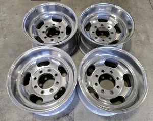 (4) Vintage Slot Wheels 16.5 x 9.75 8x6.5 Mag Superior Industries Pos-A-Traction - Picture 1 of 18