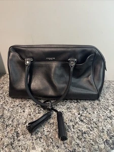 Coach Vintage Black Leather Legacy Haley Satchel Double Handle Top Zip - Picture 1 of 10