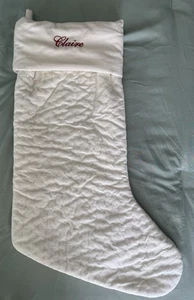 Pottery Barn CLAIRE Christmas Stocking XL NEW NWOT - Picture 1 of 3