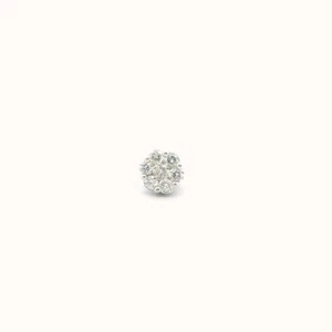 Single 14K White Gold Diamond Cluster Stud Earring - Picture 1 of 4