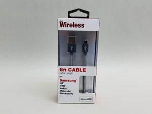 New Just Wireless 5000 6' Micro USB Cable For Smartphone - Black - Photo 1 sur 3