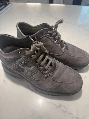 Grey Suede Hogan Shoes Size 6.5 - Image 1 of 4