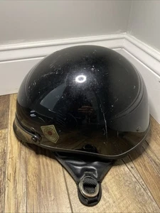 Simpson Helmets Shorty Harley Motorcycle Helmet Size Medium Black Gloss Vintage - Picture 1 of 6