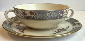 Lenox MING Tasse mit zwei Henkeln, Sahnesuppe, Bouillonschale mit Untertasse, Black Label - Bild 1 von 11