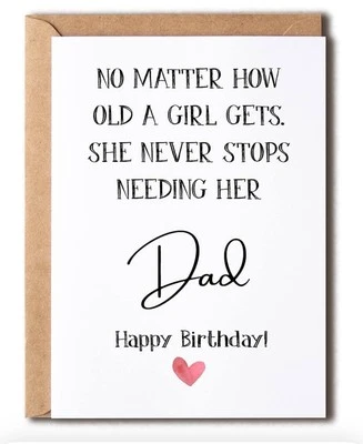 Não importa quantos anos uma menina tenha - Cartão de aniversário engraçado para o pai - Feliz aniversário - Imagem 1 de 2