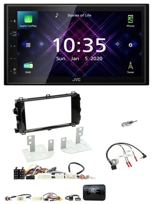 JVC DAB 2DIN Lenkrad Bluetooth USB Autoradio für Toyota Auris 2013-2015 schwarz - Bild 1 von 4