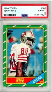 1986 Topps JERRY RICE RC #161 PSA Grade 6 EX-MT Cond "UNDER GRADED No Reserve" - Picture 1 of 2