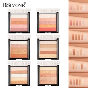 Kit trucco occhi 5 colori evidenziatore palette ombretti shimmer blush contorno occhi brillanti - Foto 1 di 16