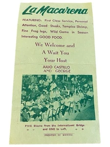 Vintage Flyer   LaMacarena Mexico - Picture 1 of 2