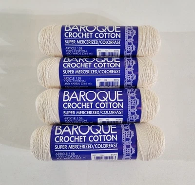 Baroque Crochet 100% Super Mercerized Cotton ECRU 158 Colorfast 4 x 400 Yds NEW - Image 1 of 2
